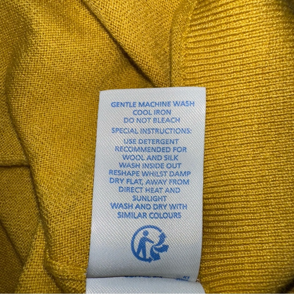 BODEN Women’s US 18 Silk Blend Cardigan Sweater Short Sleeve Yellow Soft - Picture 7 of 16
